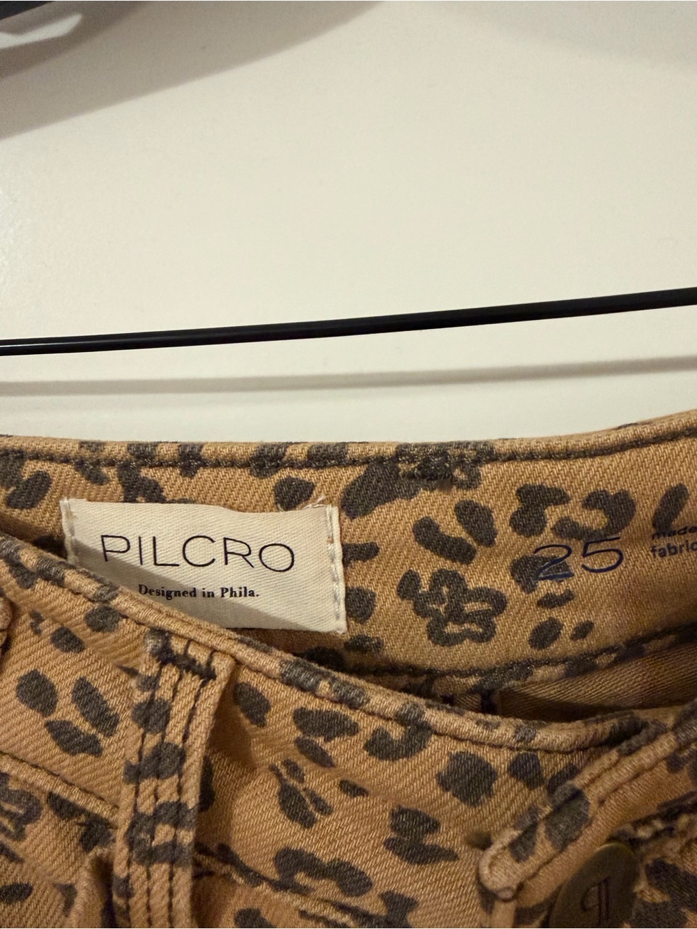 Pilcro Wide-Leg Leopard Print Pants in Tan and Black - Picture 3 of 4
